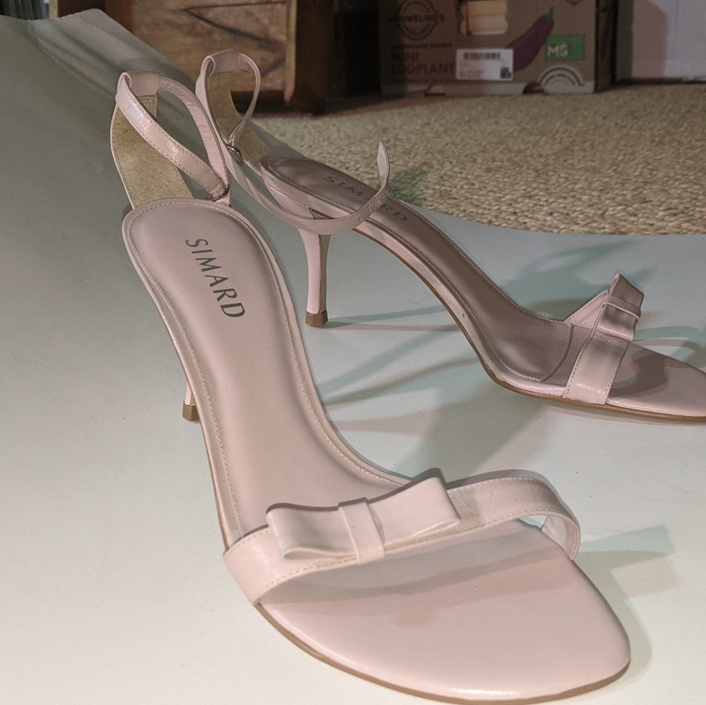 Pink ankle-strap, high-heel size 40 Simard sandals